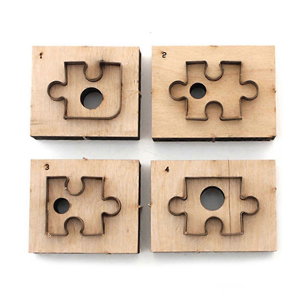 4-teiliges Puzzle-holzstanzformen-set Für Scrapbooking, Kunstdekoration Und Bastelarbeiten