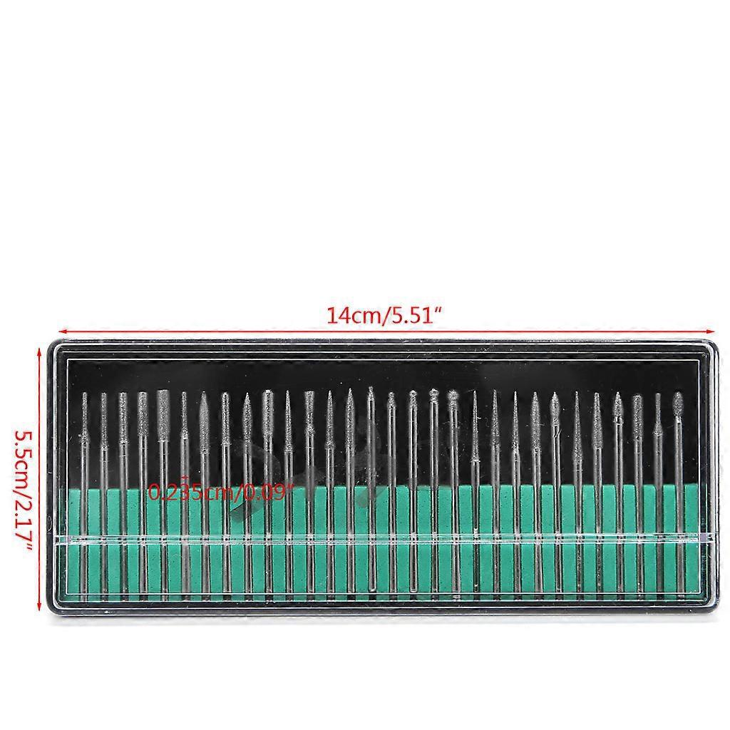30-teiliges Set Mit Schaft-diamantfräsern Inklusive Aufbewahrungsbox Für Dremel-elektroschleifer