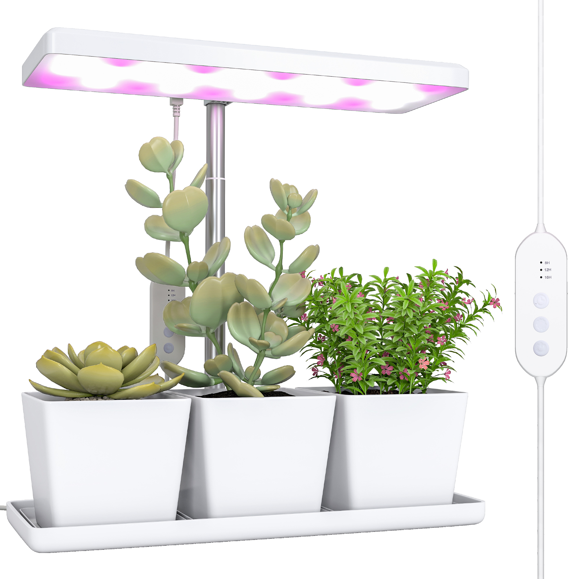 10w Led-pflanzenlampe, Vollspektrum Für Zimmerpflanzen, Mit 3 Anzuchtschalen, Weiß, 31,8 X 13,4 X 35,6 Cm, Für Hydroponischen Anbau.