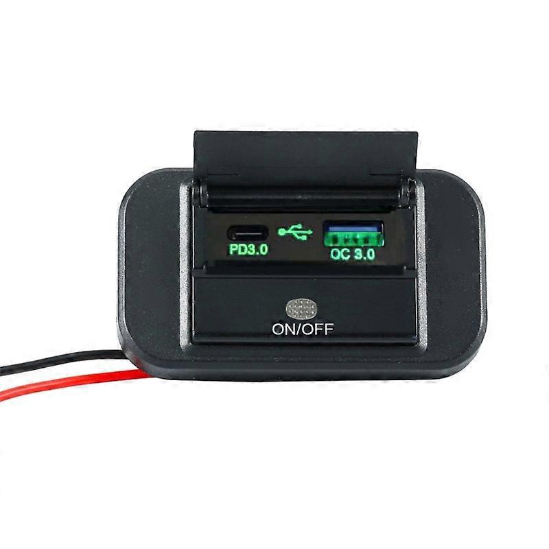 Zwei 12v-24v Usb-ladeanschlüsse Mit Schalter, Schnellladefunktion Für Lkw Und Motorrad, Doppelladebuchse.