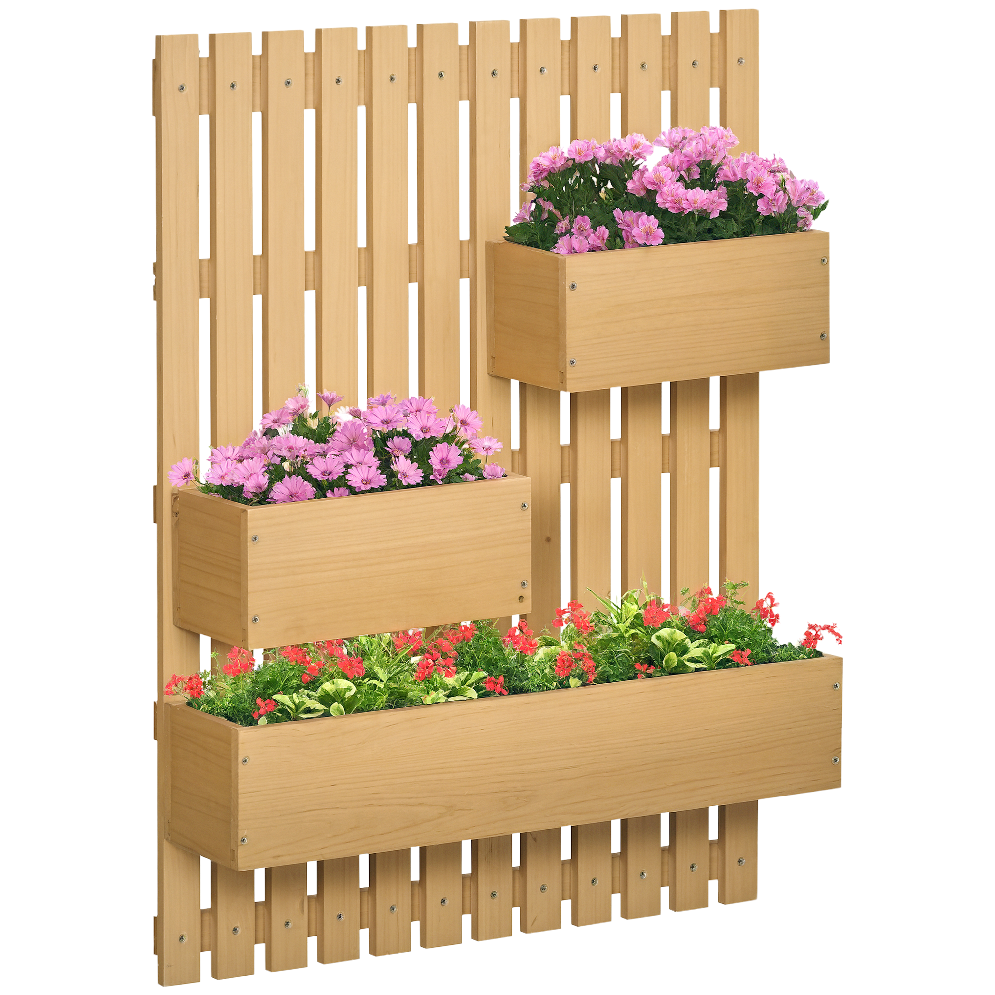 Wandmontierter Gemüsepflanzkasten Mit 3 Herausnehmbaren Massivholztabletts, 60 X 16 X 80 Cm, Wandhalterung Für Kräuter, Vertikaler Gartenpflanzkasten, Blumenregal Für Balkon/terrasse