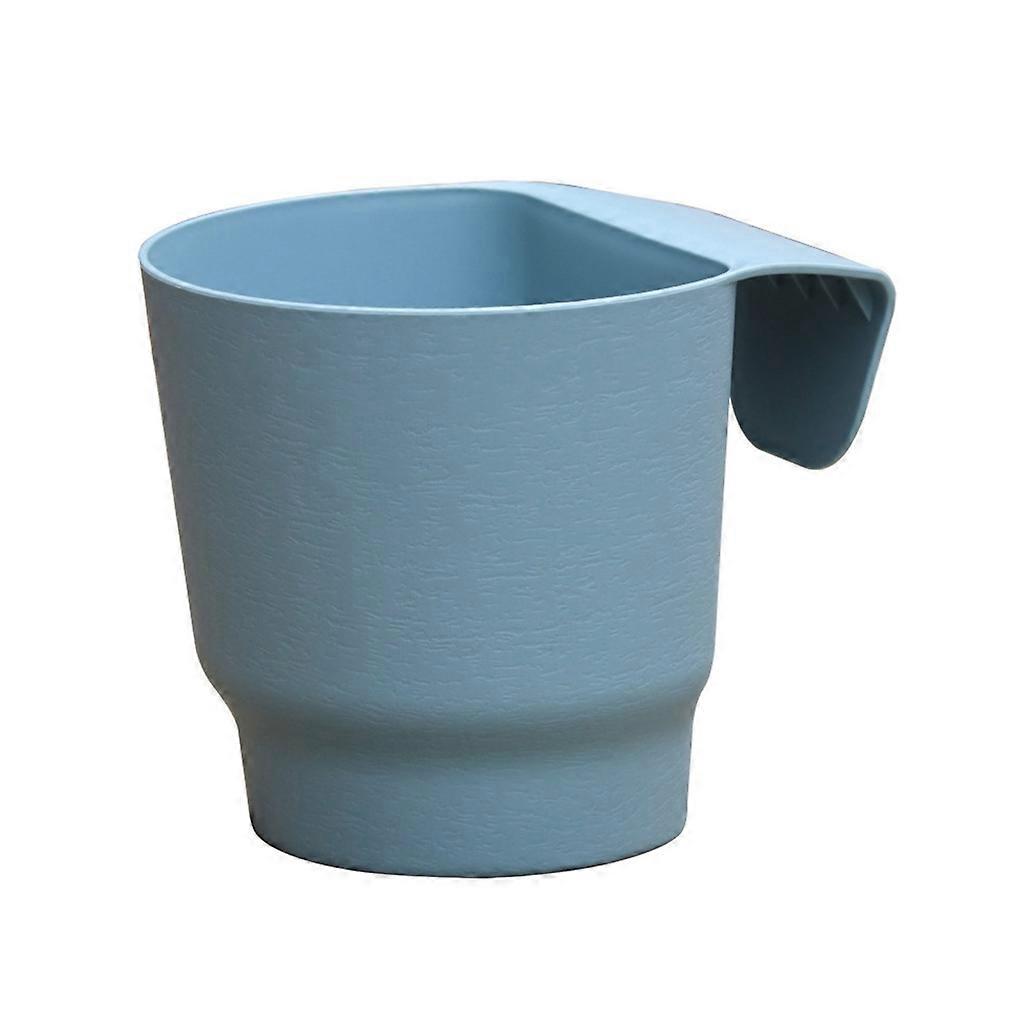 Blauer, Halbkreisförmiger Wandpflanzkasten Aus Kunststoff – Blumentopf Für Pflanzen, Kleine Wanddekoration.