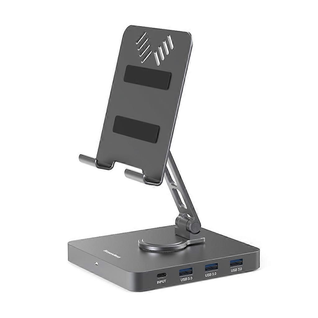 10-in-1 Multifunktionale Typ-c Dockingstation Mit Drehbarem Handyhalter, Hdmi-konverter Und Usb-c-hub Für Laptop Und Smartphone.