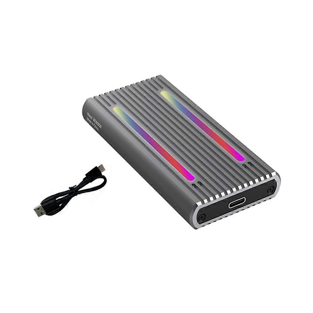 Farbenfrohes Rgb-gehäuse Für M.2-festplatten, Unterstützt Nvme- Und Sata-protokolle, Schnelles Externes Ssd-gehäuse Mit C-a-verkabelung.