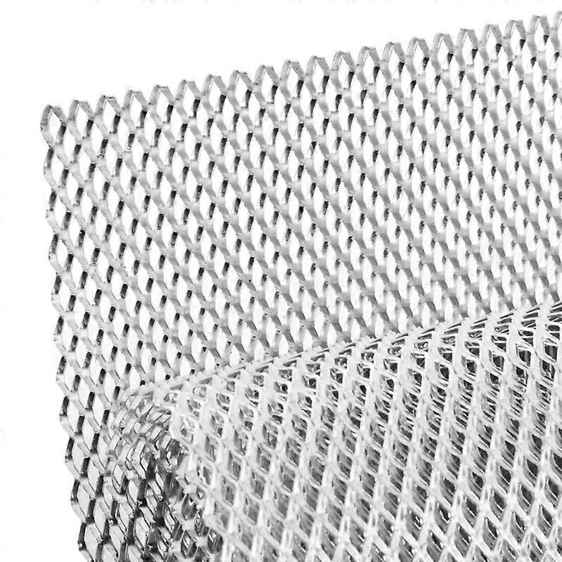 Aluminiumlegierungsplatte Für Autogrill, Silbernes Rautenförmiges Gitter 4x8mm, Stoßstangengrilleinsatz, Universeller Karosseriegrill.