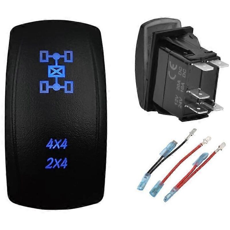 Wasserdichter Blauer Led-wippschalter 12v 20a 5 Pins Für Boote, Autos Und Wohnmobile.