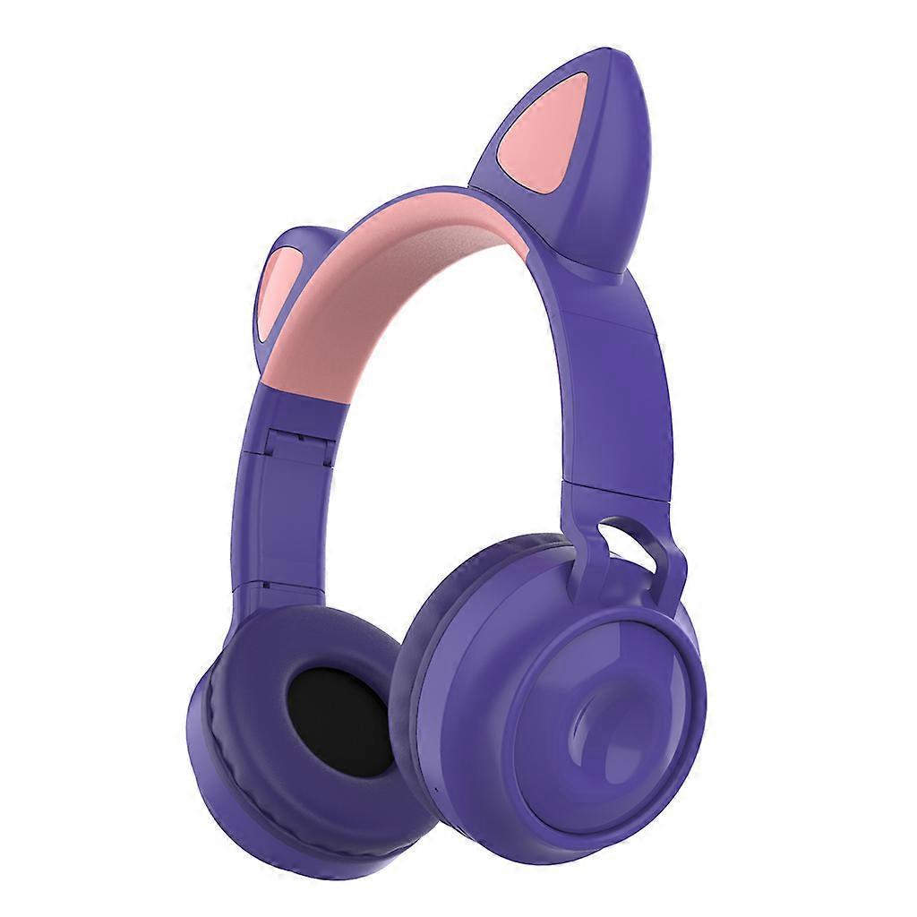 Leuchtende Kätzchen Bluetooth-kompatible Katzenohr-kopfhörer, Eingebautes Mikrofon, Cartoon-kinderkopfhörer, Blinkdesign, Lauf-, Live-, Leuchtkabel.