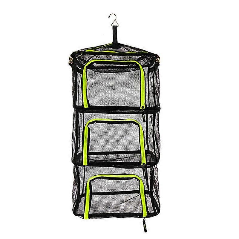 1. Faltbarer Kräutertrocknungsständer Für Den Außenbereich, 4-lagig, Mit Seitlichem Haken Und Reißverschlussnetz, Tragbar Für Camping Und Lagerung.
