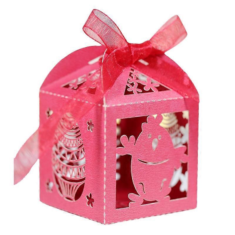 50 Stück Osterhasen-geschenkboxen Mit Schleifen, Für Hochzeiten, Partys, Babypartys, Geburtstage, Als Schokoladengeschenk Und Gastgeschenk.