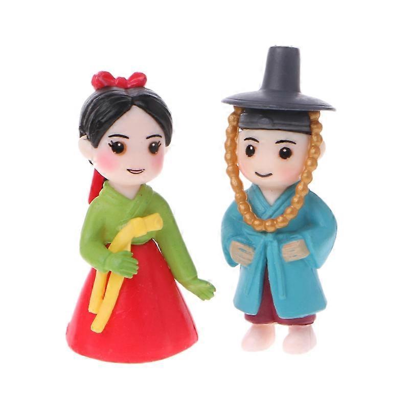 Koreanische Liebespaare Miniaturfigur Heimdekoration Puppe Garten Fee Bonsai Ornament Romantische Statuette.