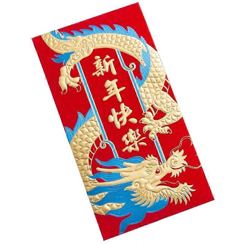 Rote Glücksumschläge Zum Chinesischen Neujahr, Drachenmotiv, Silberner Beutel, Glückspapier, 6er-packung, Neujahrsgeschenke.