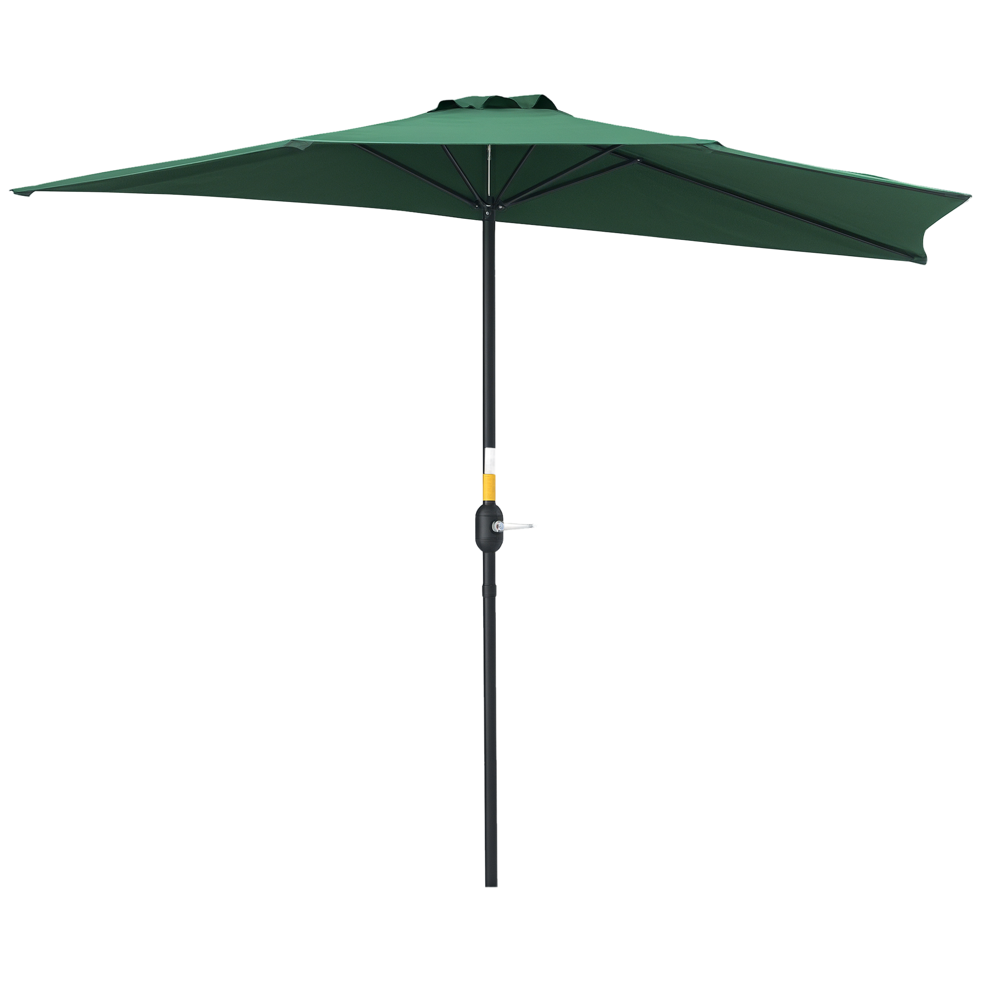 Outsunny Halbschirm, Grün, Ø 2,7 M – Balkonschirm Mit 5 Metall- Und Polyester-ständern, Uv-schutz, Windbeständig, Ideal Für Terrasse, Garten Und Außenbereich