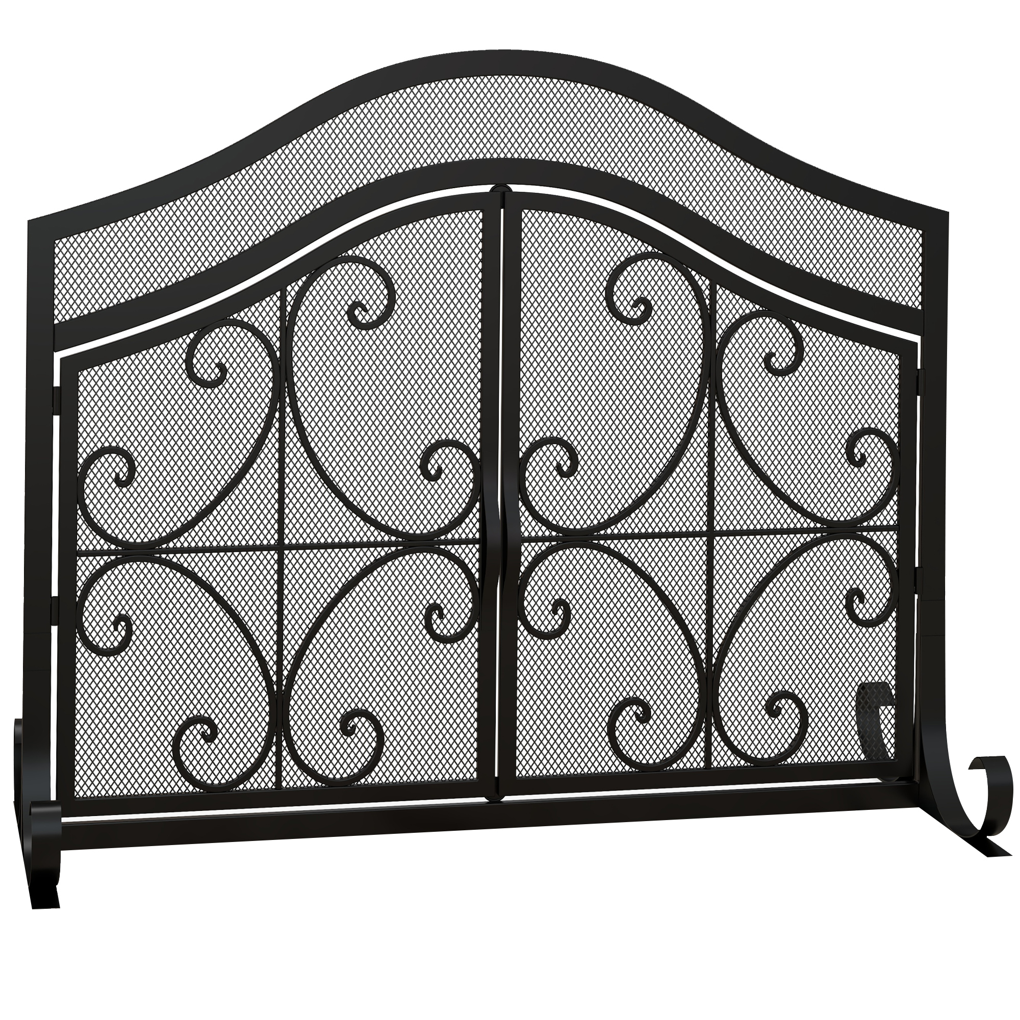 Kaminschutzplatte, Einlagiges Stahlgitter 105x40x80,5 Cm, Schwarz, Brandschutzbarriere, Spritzschutz, Ideal Für Kamine Und Kamineinsätze.