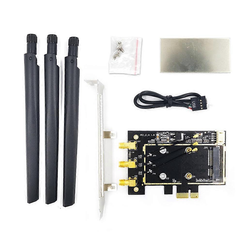 Mini-pci-express-zu-mini-pci-e-wlan-adapterkarte, Bluetooth- Und Wlan-kompatibel, Unterstützt 3 Antennenmodelle, Drahtlose Netzwerkkarte Für Laptops.