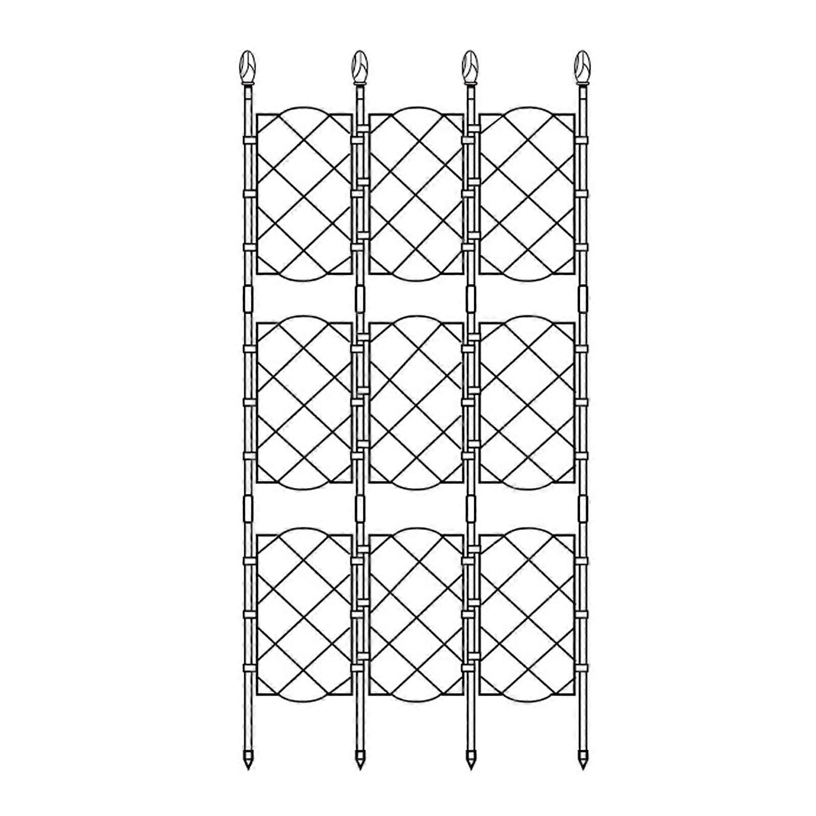 Gartenspalier Für Kletterpflanzen, Rostfreies Eisen, Stütze Für Gemüsegarten, Weinreben Und Kletterblumen, Metallspalier Für Terrasse, Drahtgitter 46,5 X 135 Cm.