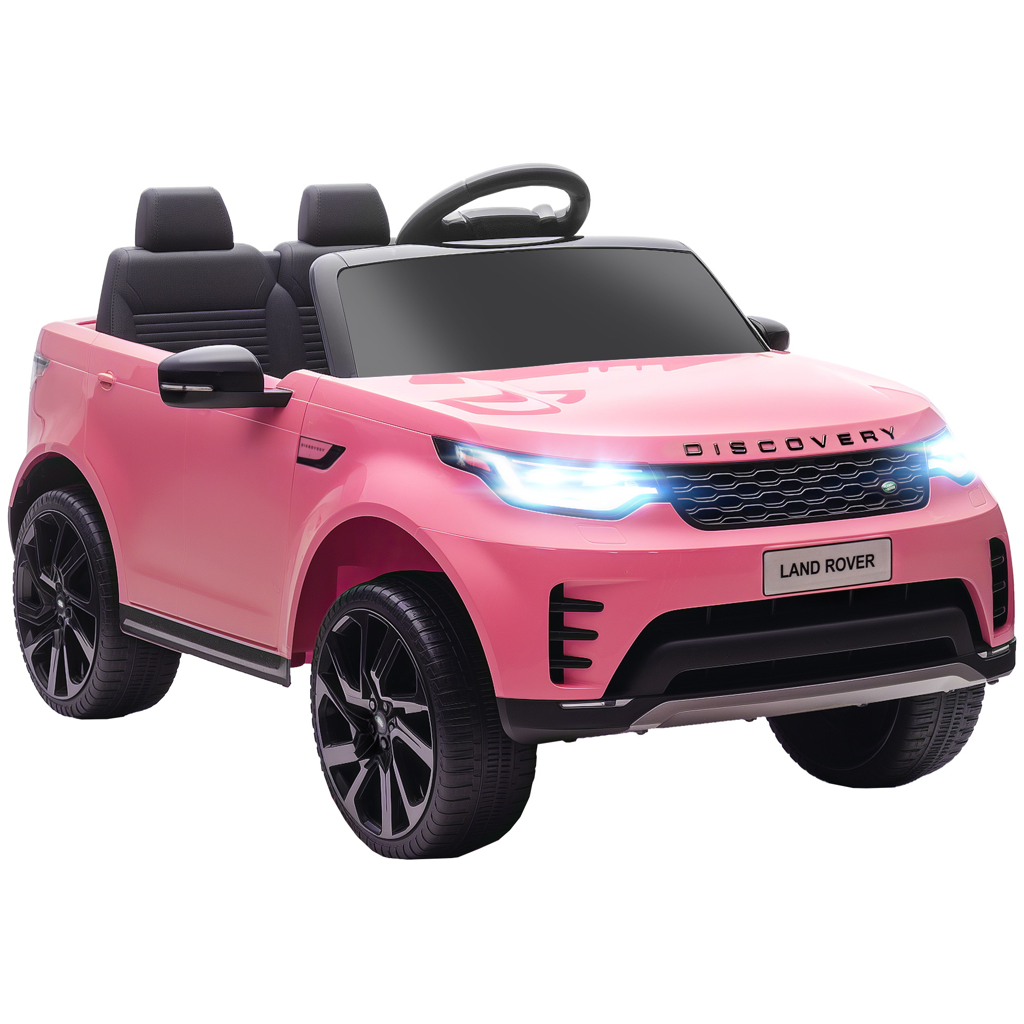 Pinkfarbener Land Rover Discovery 12v Elektro-kinderwagen - 2,4 Ghz Ferngesteuertes Fahrzeug, 2 Motoren, Abmessungen 105x68,5x58 Cm, Ideales Geschenk.