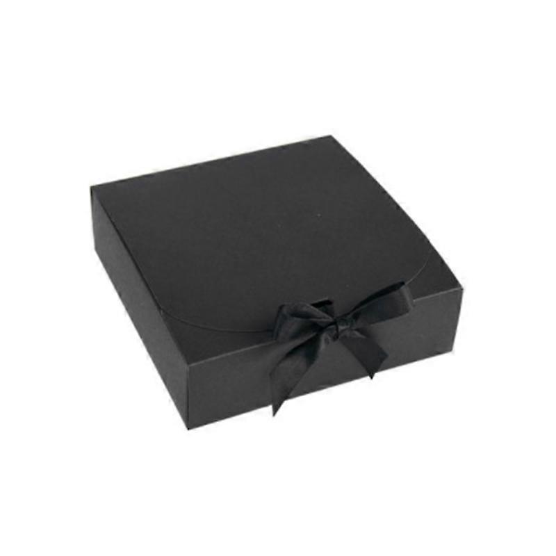 Schwarze Pappschachteln Mit Klappdeckel Und Schleife, Zum Verpacken Von Geschenken Wie Süßigkeiten, Keksen Und Kuchen, Kleine Packungsgröße.