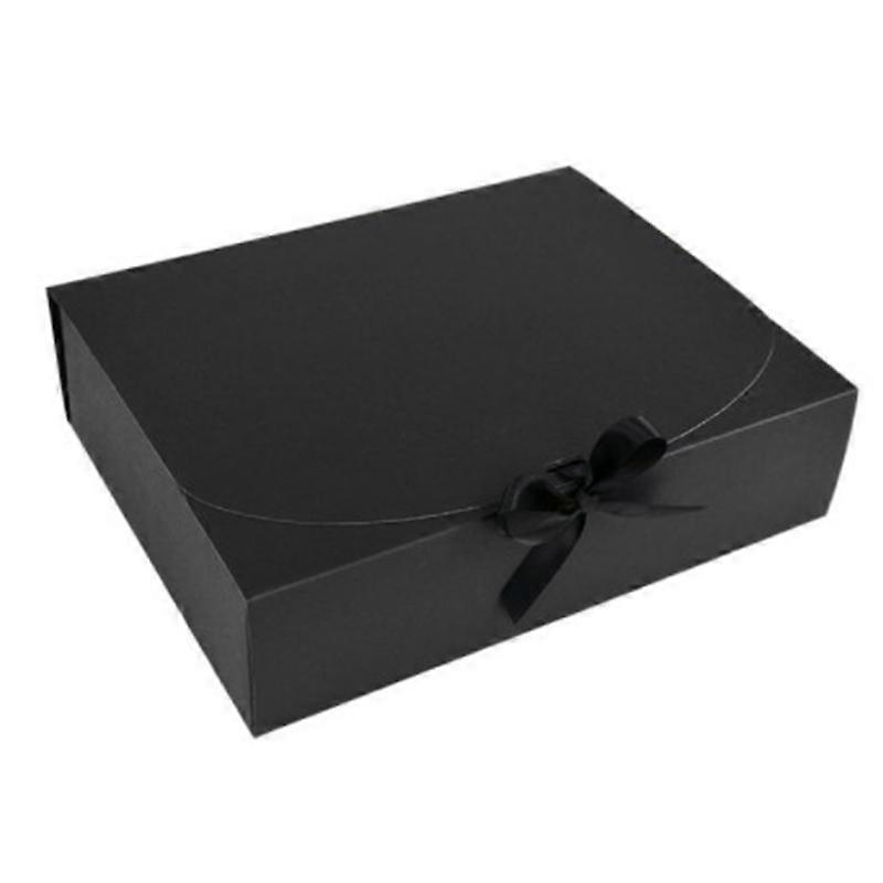 5-teilige Geschenkverpackung Aus Papier Mit Schleife, Ideal Für Süßigkeiten, Kekse Und Kuchen – Groß – Schwarz (5 Stück)
