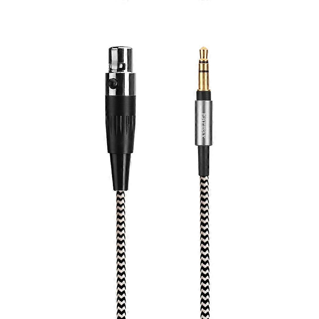 Nylon-audiokabel Für Akg K553, K182, K175, K245, K275, K181, K712 Und Q701 Kopfhörer, 120 Mm, Schwarz-weiß