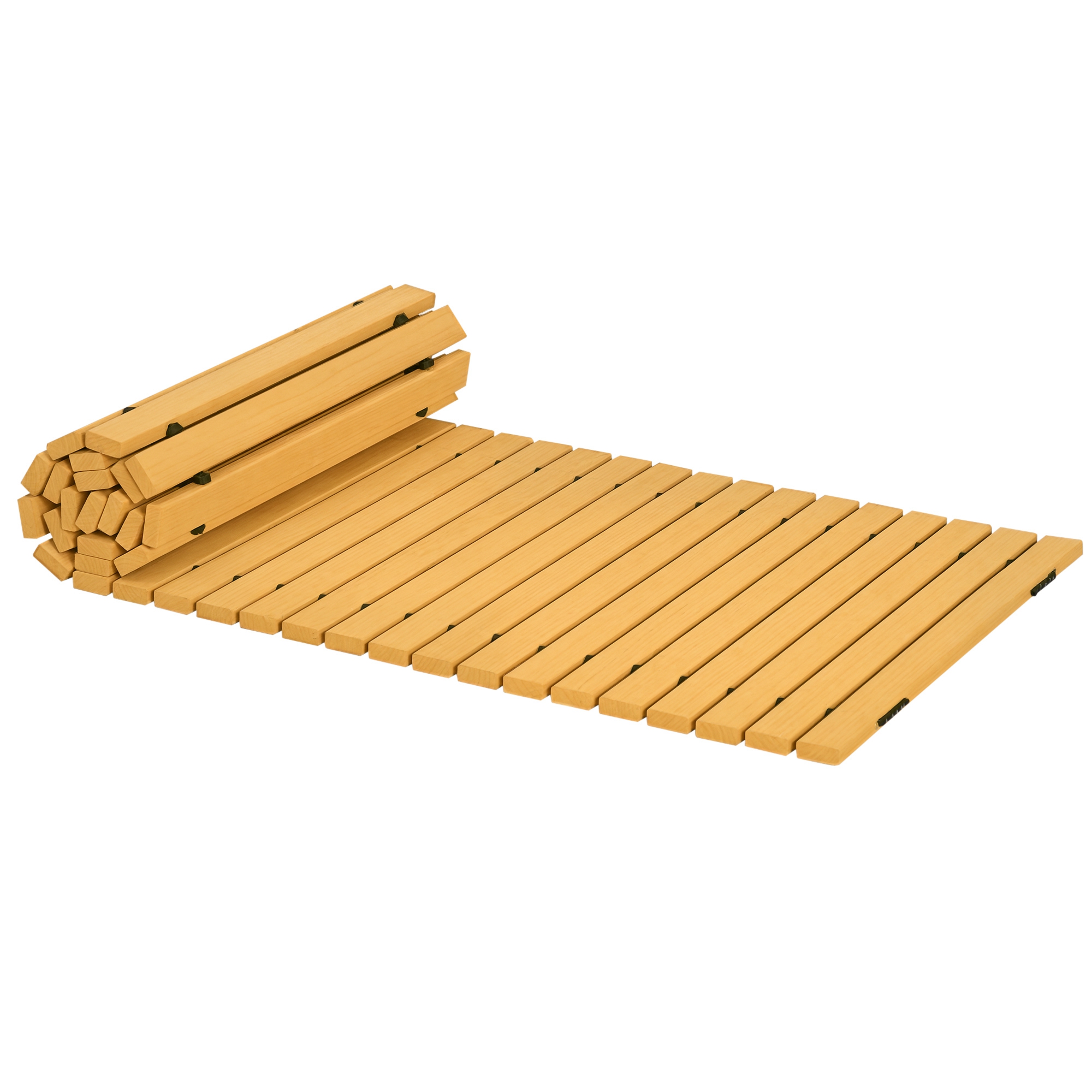 Aufrollbarer Gartenweg Aus Massiven Kiefernholzlatten 185x60 Cm - Rutschfeste Gehwegmatte Für Den Außenbereich, Strapazierfähiger Dekorativer Bodenbelag, Einfach Ohne Werkzeug Zu Verlegen.