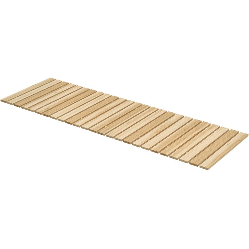Aufrollbarer Gartenweg Aus Massiven Kiefernholzlatten 120x38 Cm - Rutschfester Außenweg, Einfach Zu Verlegender Rollboden, Natürliche Dekoration.
