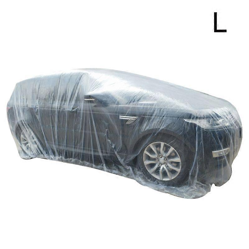 1. Universelle Wasser- Und Staubdichte Autoabdeckung, Transparente Einweg-kunststoffabdeckung, Regenschutz Für Autos Im Freien, Größe L. (154 Zeichen)