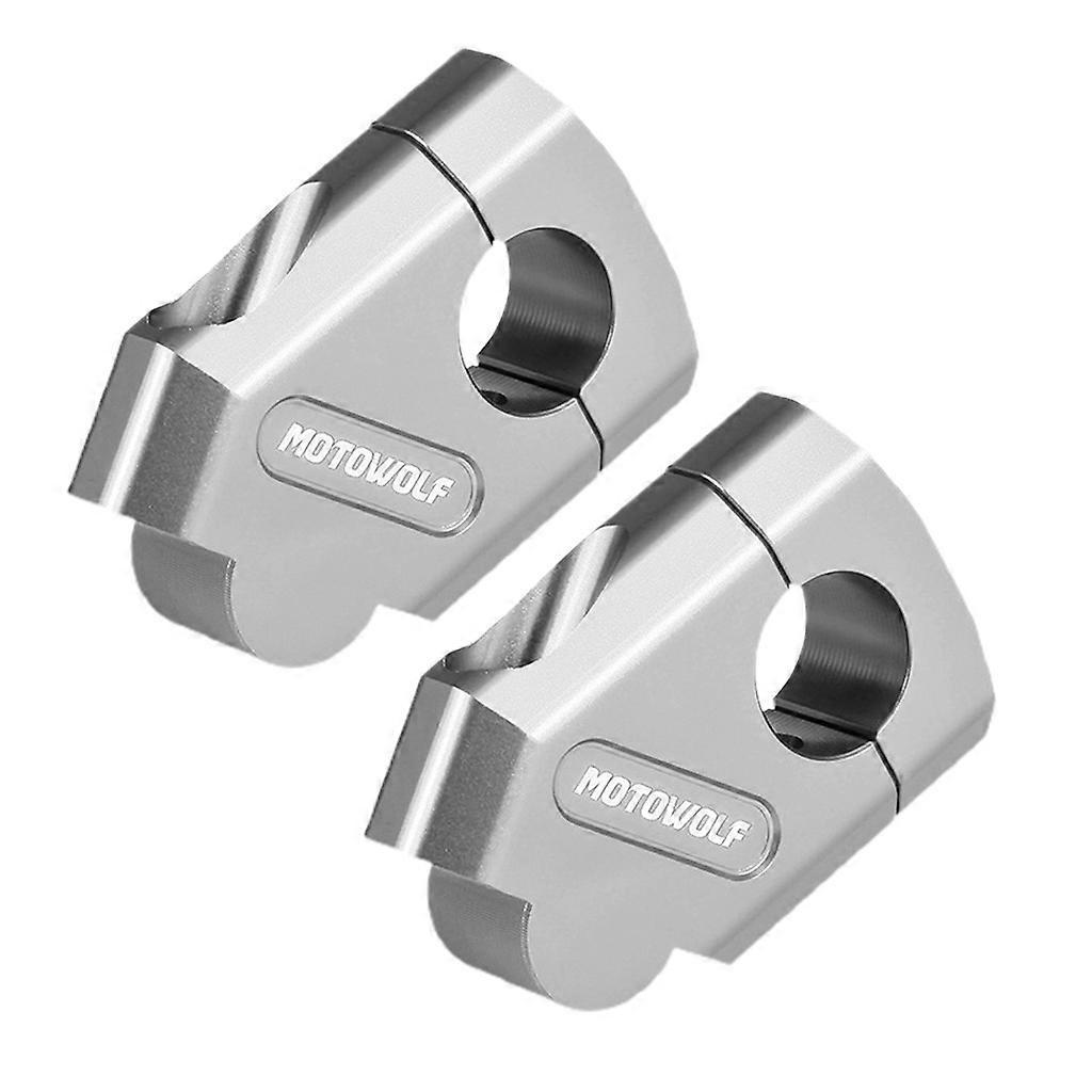 Paar Lenkererhöhungen, 22 Mm 28 Mm Höherlegungswinkel Für Offroad-motorräder - Mdl3517b Silber.