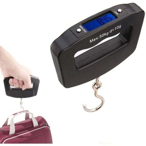 Mini-gepäckwaage, Digitalwaage, Steelyard-waage Mit 110 Lb / 50 Kg Tragkraft, Mit Angelhaken, Tara-funktion, Hintergrundbeleuchtetem Lcd-display Für Den Einsatz Zu Hause Und In Der Landwirtschaft.