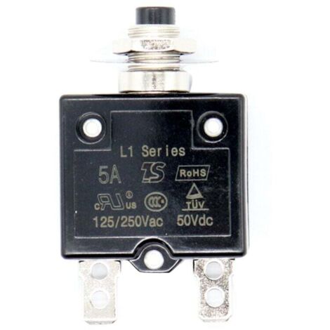 Rücksetzbarer Thermischer Sicherheitsschalter, 5 A, 12 V / 24 V, Mit Druckknopf Und Wasserdichter Abdeckung Für Verteilerkasten.
