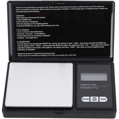 Tragbare Digitale Schmuckwaage, Mini-taschenwaage Mit Led-anzeige Und 0,1 G/0,1 G Genauigkeit Zum Wiegen Von Gold, Silber, Diamanten, Edelsteinen Und Körnern (1000 G / 0,1 G).