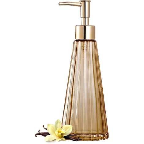 Eleganter Vintage-seifenspender, Seifenspender, Desinfektionsmittel- Und Shampoo-spender Mit Pompon, Rustikale Landhausdeko, Badezimmeraccessoires (bernsteinfarben)