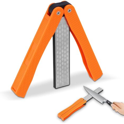 Messerwetz Schleifsteine, Körnung 400/600, Faltbarer Taschen-diamantschleifstein, Doppelseitiger Diamantschleifstein Zum Schärfen Von Küchen-, Garten- Und Outdoor-werkzeugen – Gelb