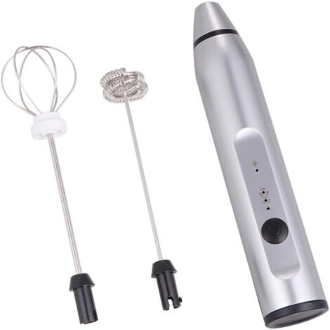 1 Tragbarer Milchaufschäumer, Kleiner Schneebesen, Eierquirl, Getränkequirl Mit Led-licht, Küchenutensil, Handquirl, Eierquirl, Silber
