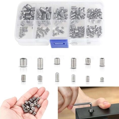 200 Stück Edelstahl-innensechskantstifte, Gewindelose Druckstifte, Sechskantstift-set In Metrischen Größen, Professionelle Metallteile, M3, M4, M5, M6, M8, Mit Pp-box, Sechskantstifte