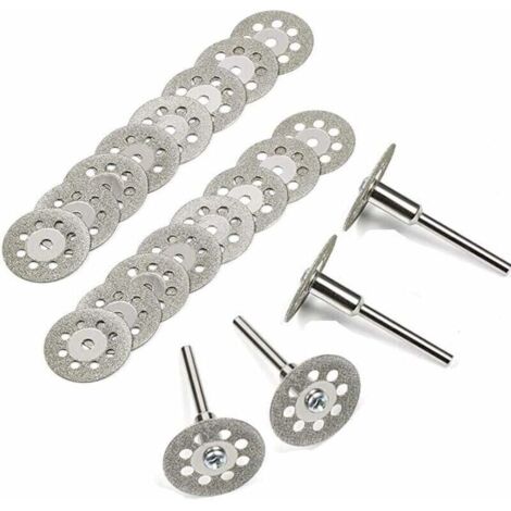 Diamanttrennscheiben, 20 Stück, 22 Mm, Mini-diamanttrennscheiben Zum Trennen Mit 4 Haltestiften Für Rotationsscheiben Für Dremel-werkzeuge, Zum Schneiden Von Glas Und Edelsteinen.