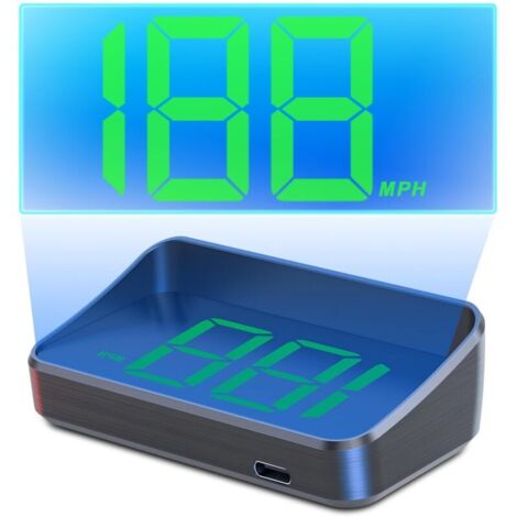 Hud-geschwindigkeitsanzeige, Windschutzscheibenprojektor Zur Geschwindigkeitsanzeige Mit Gps + Beidou, 10 Hz Bildwiederholfrequenz (grüne Anzeige In Mph).