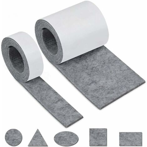 Selbstklebender Filz Für Möbel, Selbstklebender Filz, 2 Rollen (100 × 10 Cm + 100 × 2 Cm), Kann Frei In Jede Größe Oder Form Zugeschnitten Werden, Rutschfester Filzschutz Unter Tisch-, Stuhl- Und Sofa
