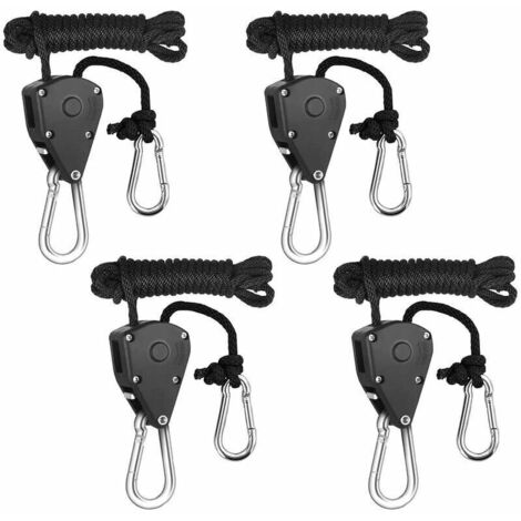 Set Mit 4 Robusten Ratschenrollen Für Verstellbare Aufhängungsseile, Hebezeugrollen, Gurthalter, Kabel Und Bekleidung Für Kajaks Und Kanus, Boote, Bugkabel, Kabelschlösser Und Spanngurte Kabellänge: 2