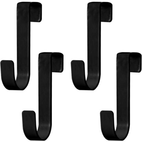 Türhänger-kleiderhaken, 4er-set, Edelstahl, Schwarz, Stabile Haken Für Türkanten, Schubladen, Kleiderschränke, Badezimmer, Küche Und Schlafzimmer, Schwarz