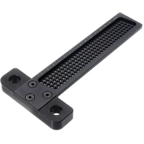 „maßnahme Zum Anbringen Von Perforationen In Schwarzem Aluminiumlegierungsprofil T-160, 160 Mm T-winkel