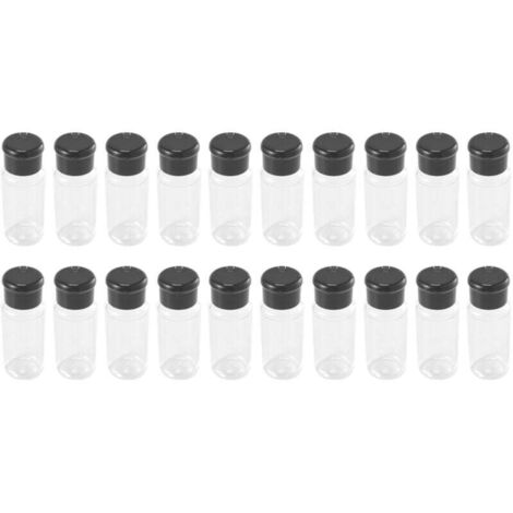Set Mit 20 Schwarzen Gewürzstreuern, 100 Ml, Für Salz, Pfeffer, Gewürze, Grill Und Kochen.