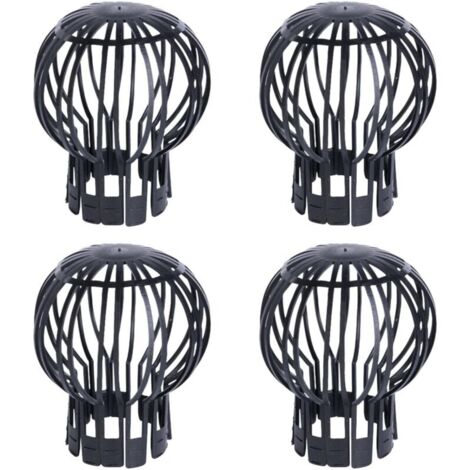 Set Mit 4 Überlaufschutzfiltern Für Dachrinnen, Schwarz, Leicht Und Robust, Für Boden- Und Dachabläufe Sowie Für Balkone Und Terrassen