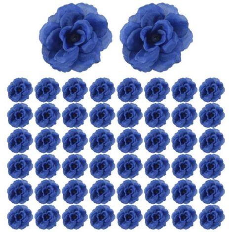 Künstliche Seidenrosen, 50 Stück, Zur Dekoration Von Fotoalben, Kleidung Und Hüten, Für Hochzeiten (dunkelblau)