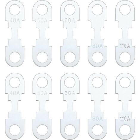 10 Stück Sicherungsleisten, Silberfarben, Zinklegierung, Ersatzsicherungsleisten Für 32v Dc, Kompatibel Mit Opel Und Vw (je 2 Stück Für 40a, 50a, 60a, 80a Und 110a).