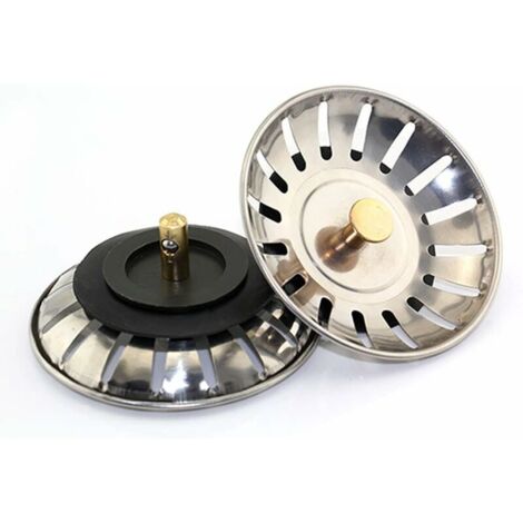 2-teiliger Universeller Spülbecken-siebhalter, 8 Cm, Küchenfilter Aus Edelstahl, Doppelter Spülbeckenstöpsel, Wasserumleitungsgitter Für Küche Und Bad.