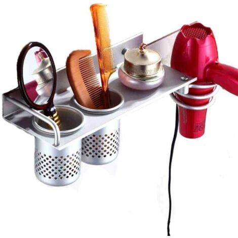 Haartrocknerhalter, Zahnbürstenablage, Kamm Und Badezimmerspiegel