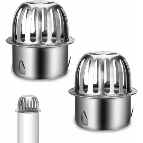 Set Aus 2 Edelstahl-dachrinnenabdeckungen, Objektschutz, Laubschutzgitter, Laubfilter Für Dachrinnen Mit Einem Durchmesser Von 67 Mm.