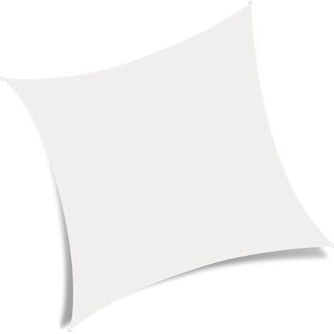 Quadratischer Sonnenvorhang (2 X 2 M), Atmungsaktives Hdpe-sonnenschutzgewebe, 2 M Schattierungsnetz Für Terrasse, Garten, Balkon Und Camping, Weiß, 2 X 2 M