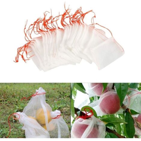 Set Mit 50 Insektenschutznetzen, Nylon-gartenschutznetz, Wiederverwendbare Schutzbeutel Für Obst Und Pflanzen, Weinrebenschutzbeutel Gegen Vögel Mit Kordelzug (25 X 15 Cm, 50 Stück)