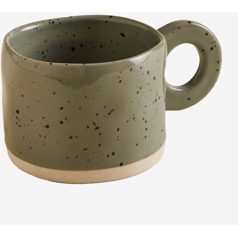 Handbemalter, Unbehandelter Keramik-kaffeebecher Mit Farbspritzern – 280 Ml